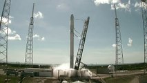 SpaceX Falcon 9 Explodes after liftoff in sky.