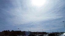 Extreme Close Up of Geo-Engineering Chemtrail Plane Spraying