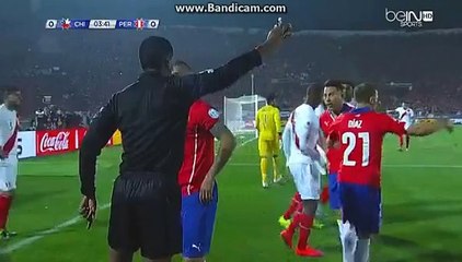Vidal RED card in 5 minutes! Chile 0-0 Peru