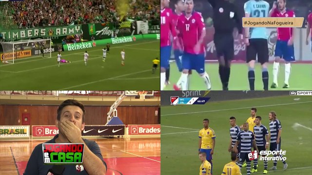 Jogador comemora gol com serra elétrica no Zoação EC