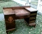 1930s Art Deco Antique Dressing Table with Door Inlay for Auction via Ebay
