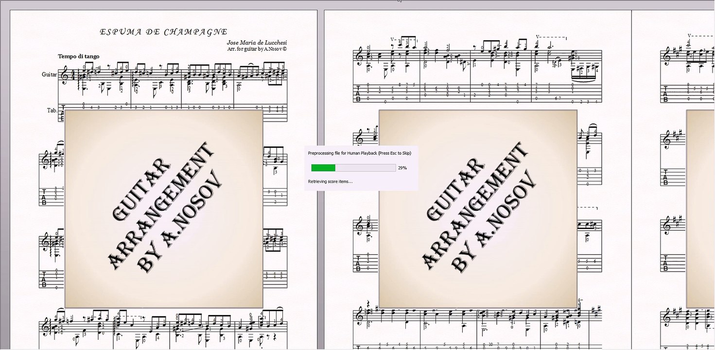 Espuma de Champagne (J.M. de Lucchesi) Sheet music for guitar
