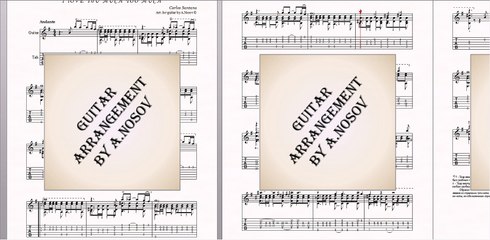 I love you much too much (C.Santana) Sheet music for guitar