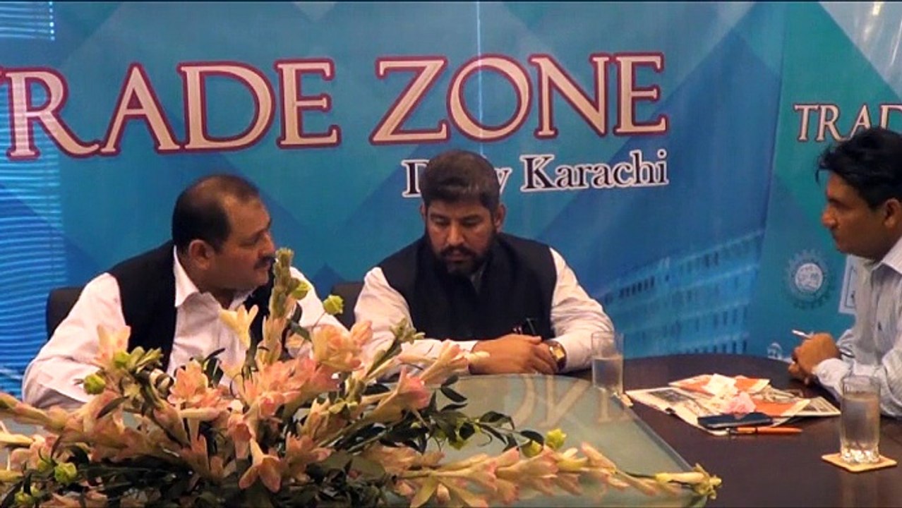 A.K Memon hosting forum Mohammad Rizwan-President, Mohammad Saleem Memon-Chairman,  Haji Nasir-Senior Vice Chairman (Karachi Electronics & Small Traders Association) discussing at Trade Zone Forum.