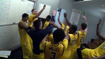 Cal Basketball: Post game celebration as Cal defeats #1 Arizona