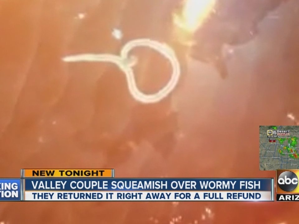 Valley couple squeamish over wormy fish