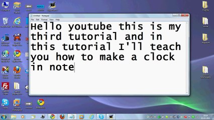 How to make a clock in notepad
