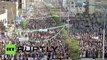 RAW: Thousands rally in Yemeni capital, blast Saudi-led airstrikes