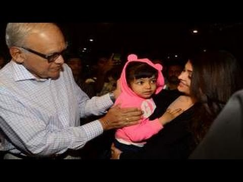 Aishwarya Rai Bachchan RETURNS from Cannes 2015 with & daughter Aaradhya Bachchan | VIDEO