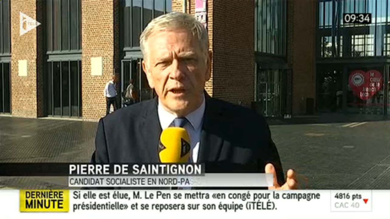 Régionales : Pierre de Saintignon peu surpris de la candidature de Marine Le Pen