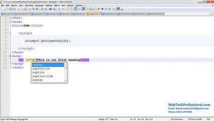 Javascript DOM Introduction With Example