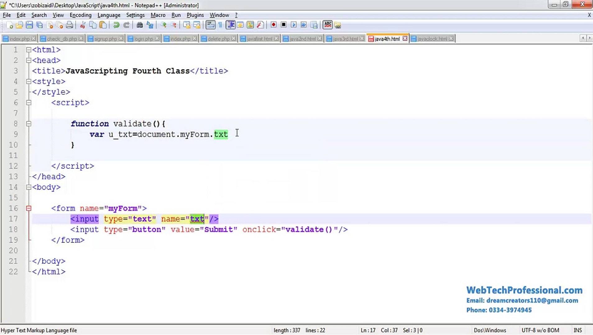 ⁣Javascript Field Validation