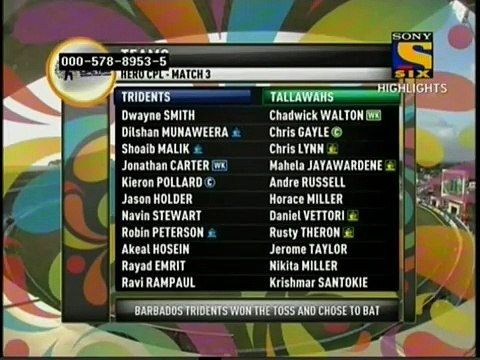 CPL 2015 - Match 3 - Barbados Tridents vs Jamaica Tallawahs Highlights CPL T20 2015