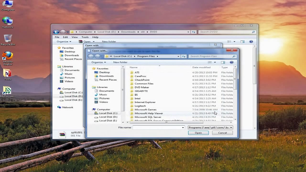 How to extract .001 files using just WinRAR