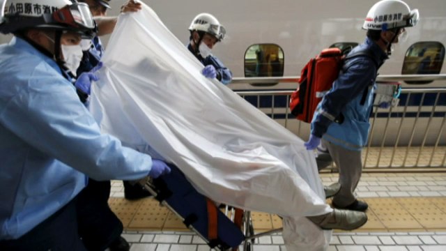 Two die after man sets himself alight on Japanese train