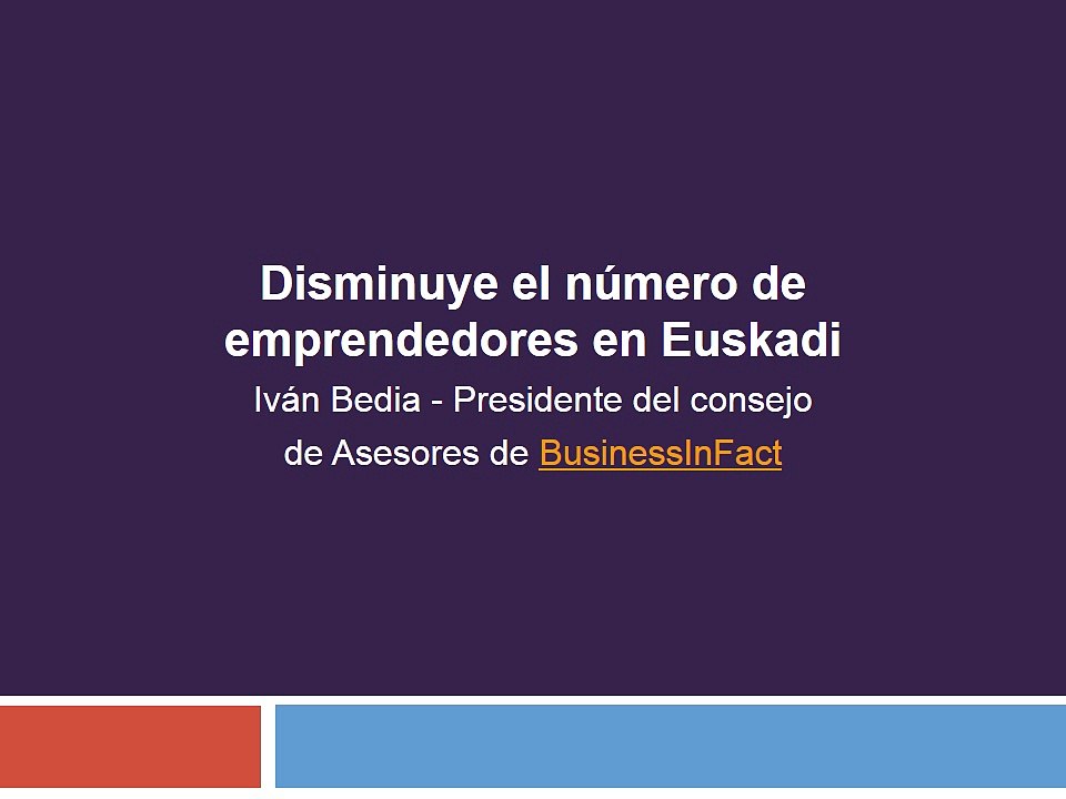 Disminuye el número de emprendedores en Euskadi