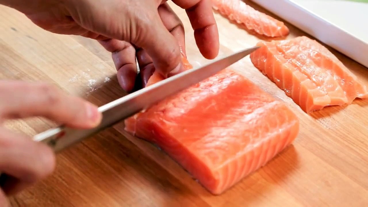 How to Cut Salmon for Sashimi and Nigiri | Fish for Sushi