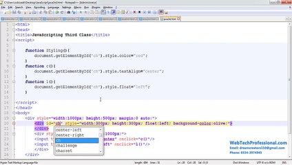 Javascript Moving Div