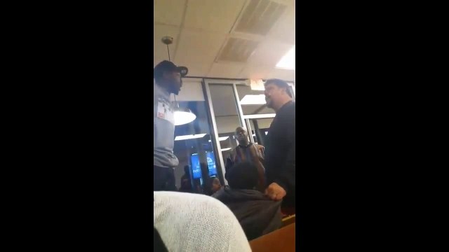 Big Man Threatens Woman Beater Inside Of A Waffle House