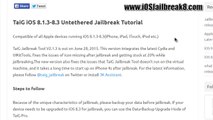 Taig V2.1.3 : Jailbreak iOS 8.3 How to Update - All Cydia Tweaks Work!