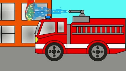 Cartoon about fire engine, police car and an ambulance! Learning colors. Cartoon coloring book