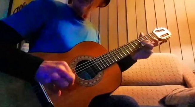 Spanish Blues Jazz Jam Finger Style Display - AJ on Baby Nylon Guitar