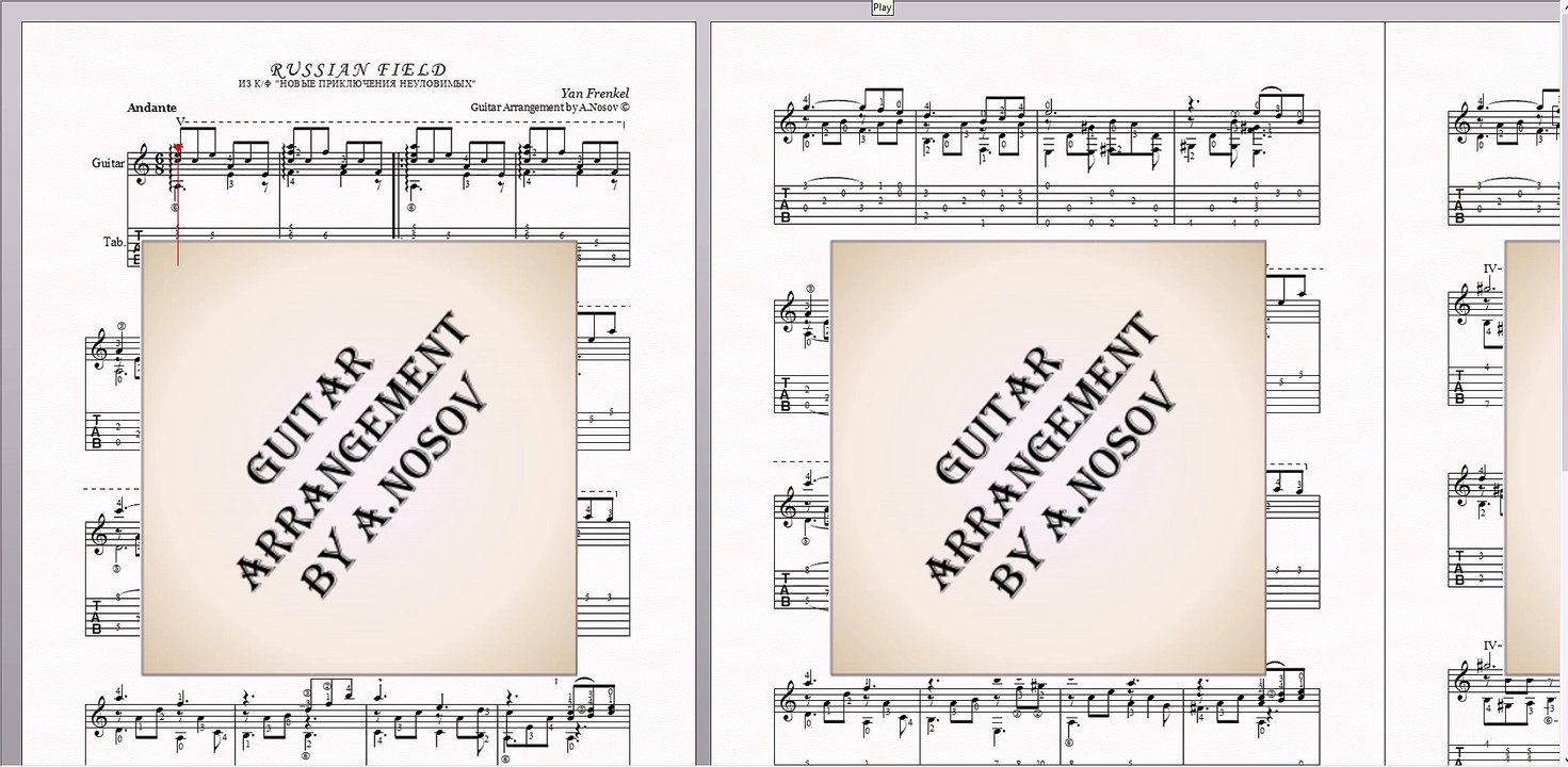 Russian Field (Y.Frenkel) Sheet music for guitar