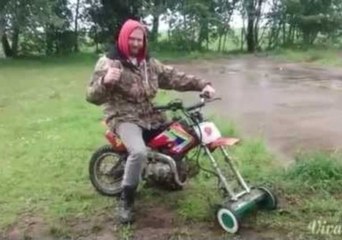 Motorbike Fan Creates His Very Own Mower