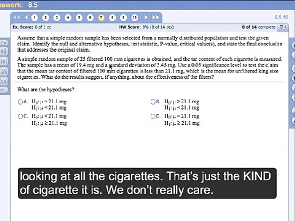 TI-83/84 - T-Test: Hypothesis Test a Claim About a Mean (sigma unknown)