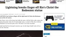 RIO DE JANEIRO, BRAZIL'S CHRIST THE REDEEMER STATUE STRUCK BY LIGHTNING THURSDAY (JAN 19, 2014)