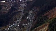 Cars Trapped after Road Tunnel Collapse in Japan