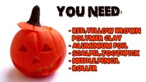 polymer clay pumpkin lantern TUTORIAL-halloween project