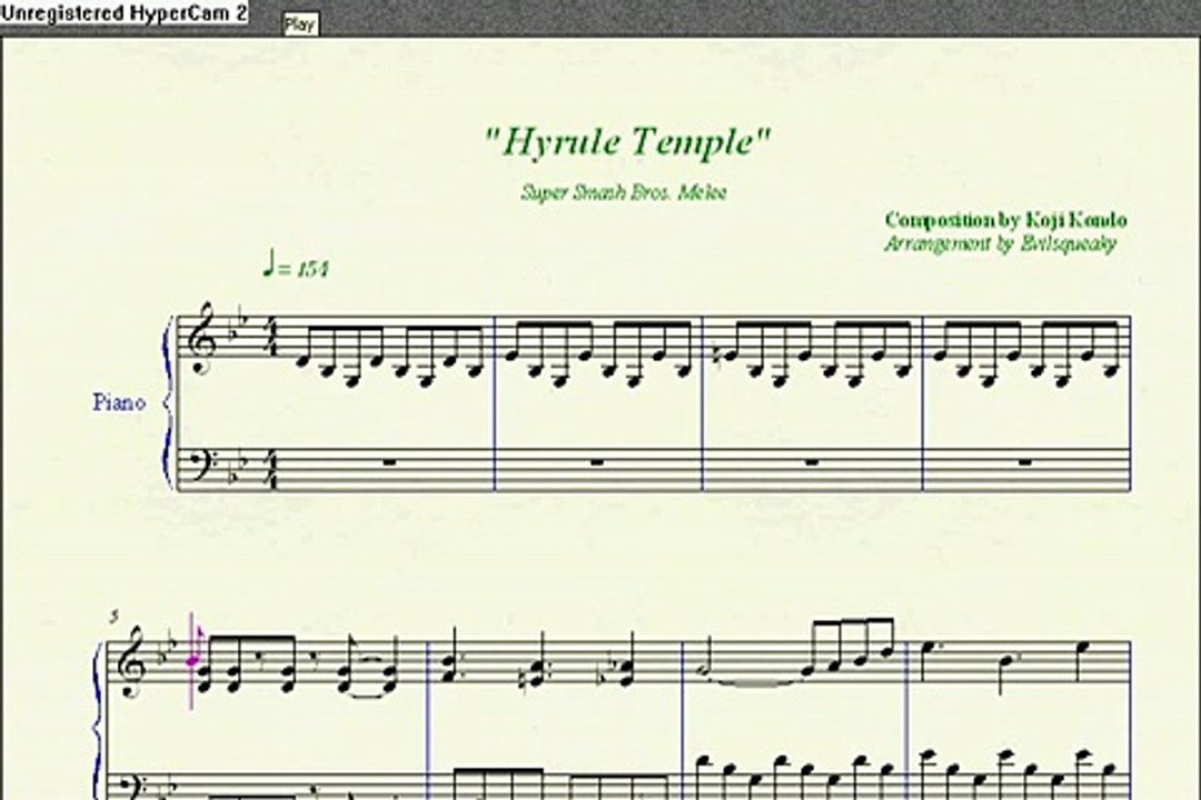 Super smash bros melee -hyrule temple- tutorial on piano