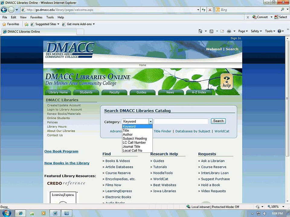 Subject Searching in the Catalog