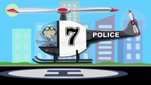 Police Helicopters Teaching Numbers 1 to 10 - Helicopter Number Counting for Kids
