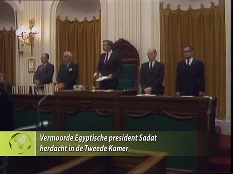 Vermoorde Egyptiche president Sadat Herdacht in 2e Kamer - 1981