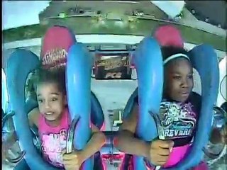 Two Girls Freak Out On Slingshot Ride