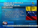 ONG de Venezuela critican a Comité de DD.HH. de la ONU