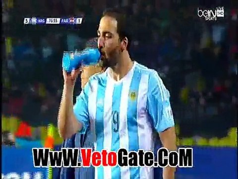 اجويرو يتقدم بالهدف الخامس الارجنتين امام باراجواى