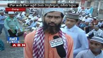 Human sea of Muslim devotees at quba masjid in vizag (1-07-2015)