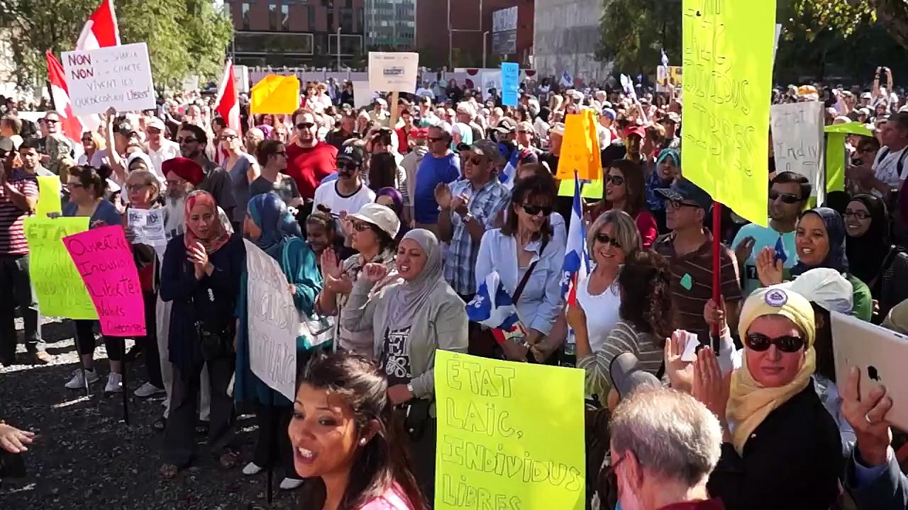 Charles Taylor Speaks At Protest Against The Quebec Charter Of Values