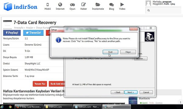 Data Card Recovery kullanimi kurulumu