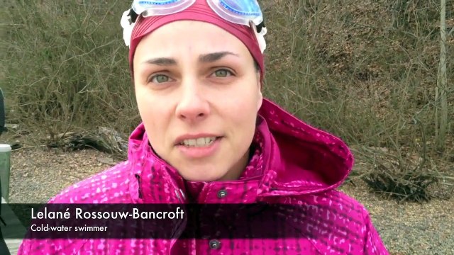 Newark woman attempts ice swim in Elk River