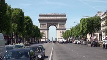 Champs-Élysées / Arc de Triomphe stock footage public domain