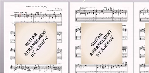 I Love You to Tears (I.Krutoy) Sheet music for guitar