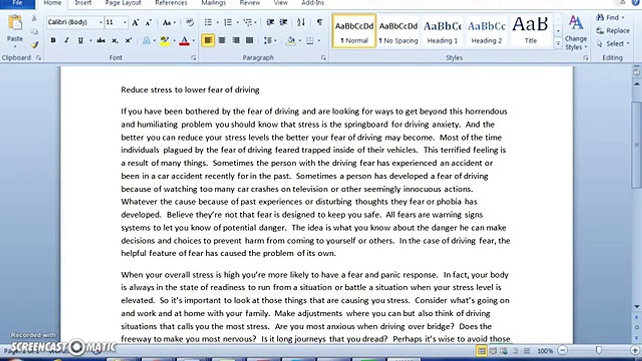 Overcome Fear of driving