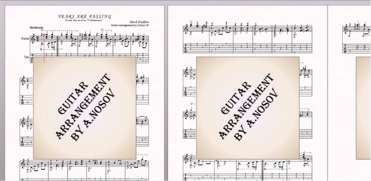 Years Are Passing (M.Fradkin) Sheet music for guitar