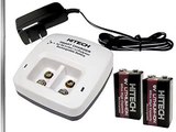 Get Hitech - Two 9V Lithium-Ion Batteries and Charger Set Deal