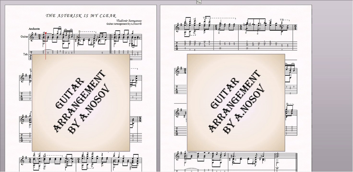 The Asterisk is My Clear (V.Semyonov) Sheet music for guitar