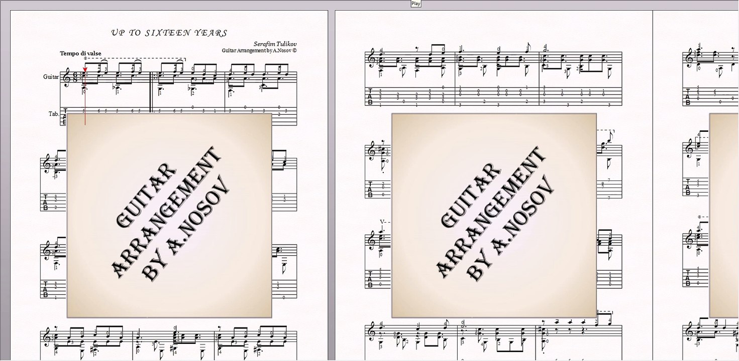 Up to Sixteen Years (S.Tulikov) Sheet music for guitar